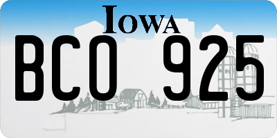 IA license plate BCO925