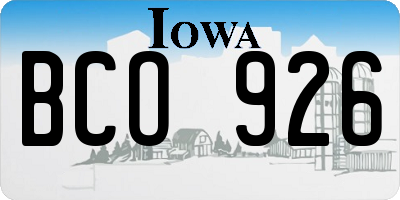 IA license plate BCO926