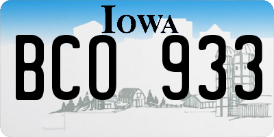 IA license plate BCO933