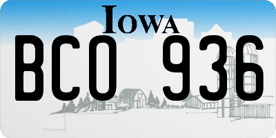 IA license plate BCO936