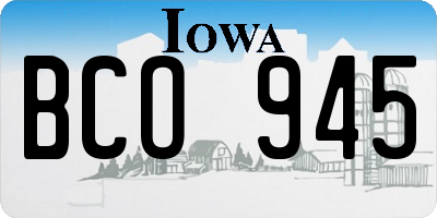 IA license plate BCO945