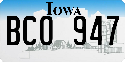 IA license plate BCO947