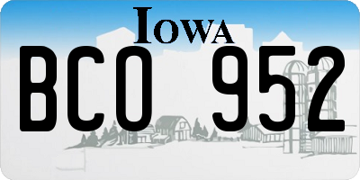 IA license plate BCO952