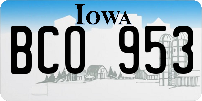 IA license plate BCO953
