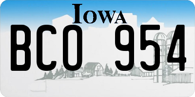 IA license plate BCO954