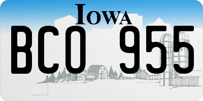 IA license plate BCO955