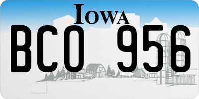 IA license plate BCO956