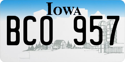 IA license plate BCO957