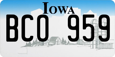 IA license plate BCO959