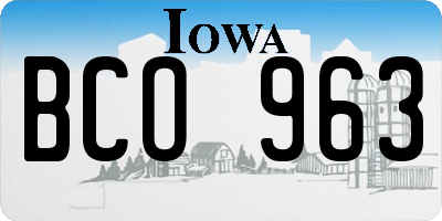 IA license plate BCO963