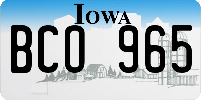 IA license plate BCO965
