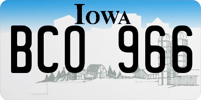 IA license plate BCO966