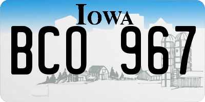 IA license plate BCO967