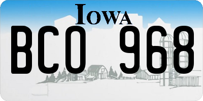 IA license plate BCO968