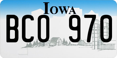 IA license plate BCO970