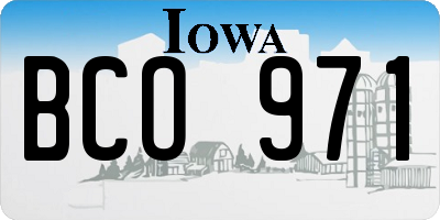 IA license plate BCO971