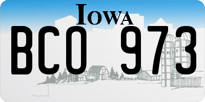 IA license plate BCO973
