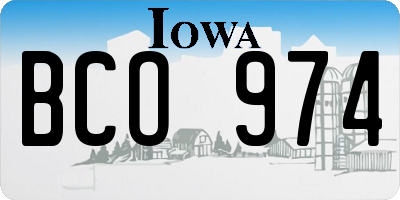 IA license plate BCO974