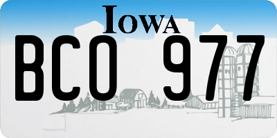 IA license plate BCO977