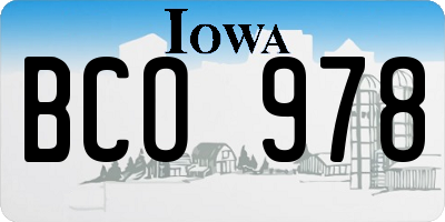 IA license plate BCO978