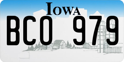 IA license plate BCO979