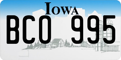 IA license plate BCO995