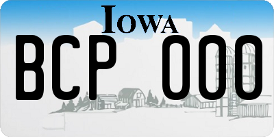 IA license plate BCP000