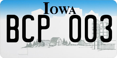 IA license plate BCP003