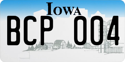 IA license plate BCP004