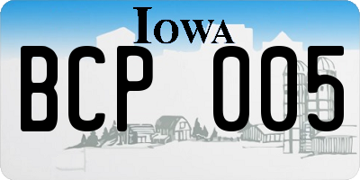 IA license plate BCP005