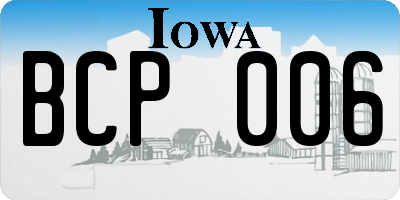 IA license plate BCP006