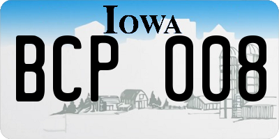 IA license plate BCP008