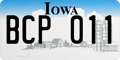 IA license plate BCP011