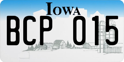 IA license plate BCP015