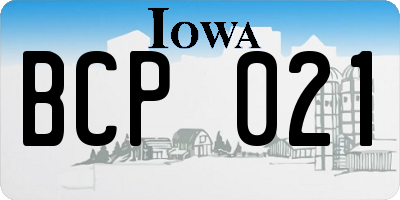 IA license plate BCP021