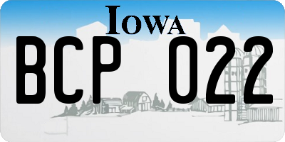 IA license plate BCP022