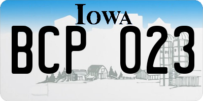 IA license plate BCP023