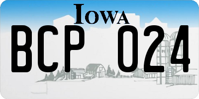 IA license plate BCP024