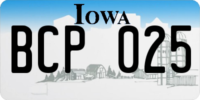 IA license plate BCP025