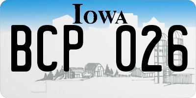 IA license plate BCP026