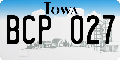 IA license plate BCP027