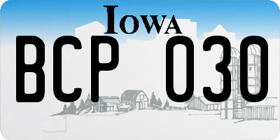 IA license plate BCP030
