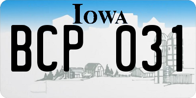 IA license plate BCP031