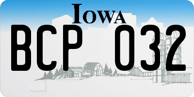 IA license plate BCP032