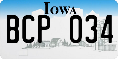 IA license plate BCP034