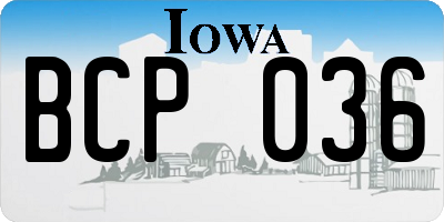 IA license plate BCP036