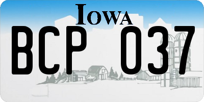 IA license plate BCP037
