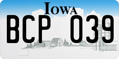 IA license plate BCP039