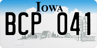 IA license plate BCP041
