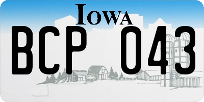IA license plate BCP043